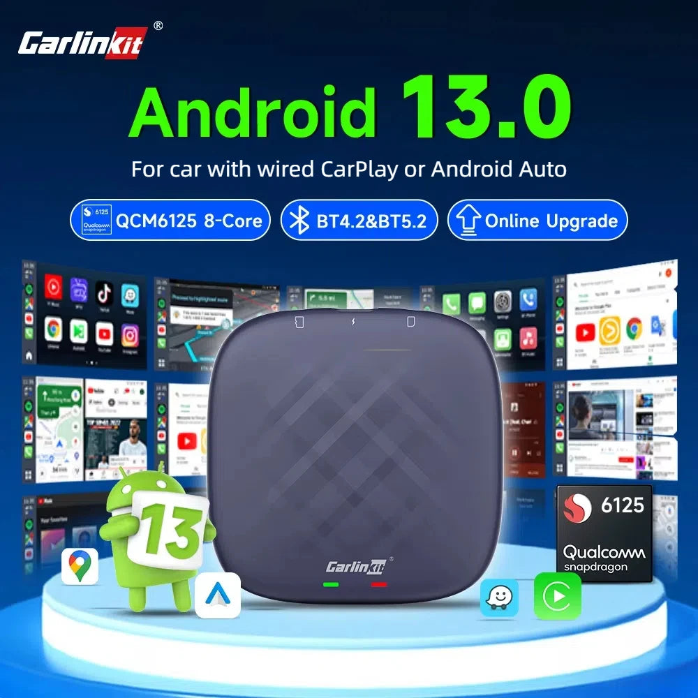 Android 13 CarlinKit Android Auto Wireless CarPlay AI TV Box QCM6125