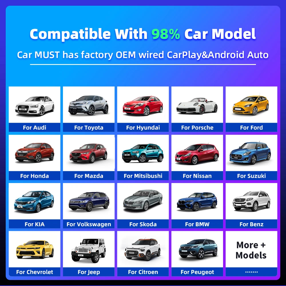 EKIY Mini Carplay Smart Box Wireless Android Auto Adapter Apple Dongle