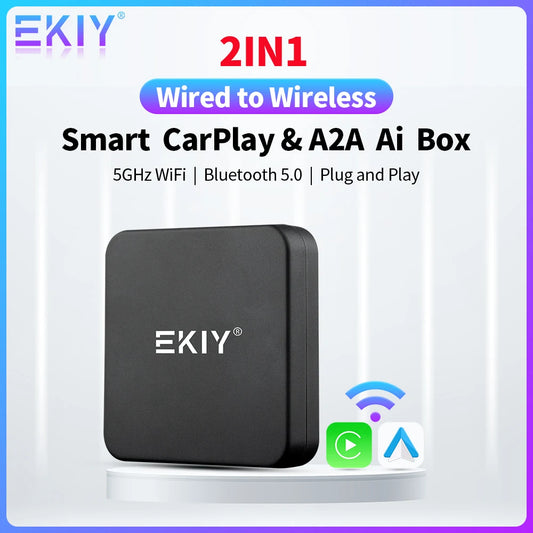 EKIY Mini Carplay Smart Box Wireless Android Auto Adapter Apple Dongle