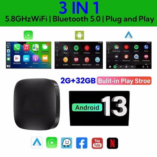 2025 Smart CarPlay Ai Box Android 13 TV Box Wifi Wireless Android Auto