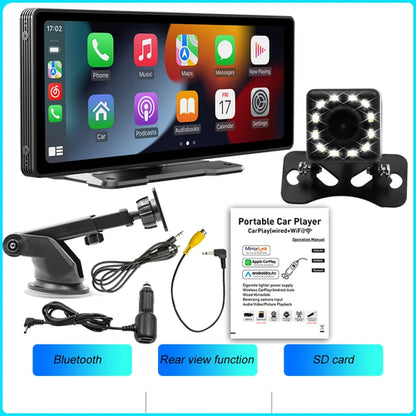 BQCC 10.26 Inch Portable Wireless Carplay Screen HD Rear Reversing