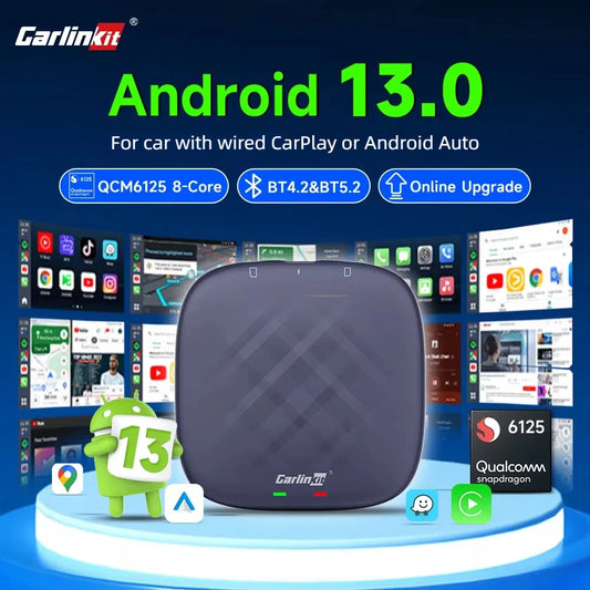Android 13 CarlinKit Android Auto Wireless CarPlay AI TV Box QCM6125